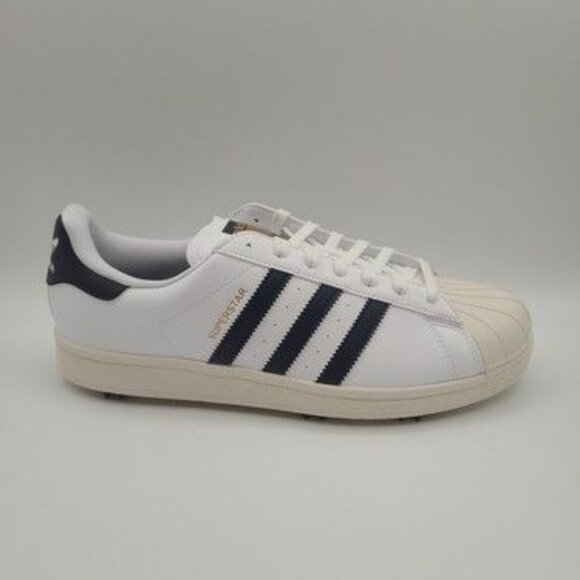 Adidas Superstar Men’s Size 11.5 Cloud White Navy Off White Golf Shoes ID5003 - Picture 5 of 10